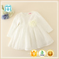 Withe girl lace party flower children clothing kids fancy dress photos